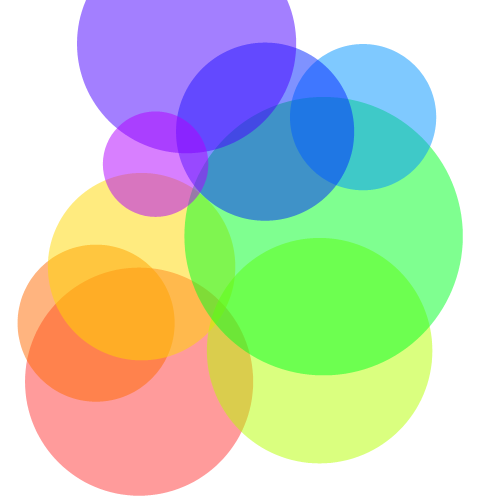 Interlocking coloured circles